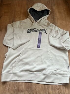 Quiksilver Men's Cream Pullover Hoodie XXL